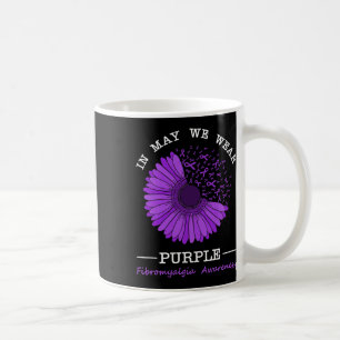 In May We Wear Purple Fibromyalgia Awareness Flora Coffee Mug