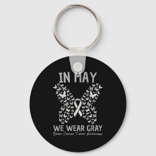 In may wear grey brain cancer tumour awareness keychain