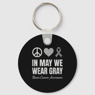In may wear grey brain tumour awareness brain keychain