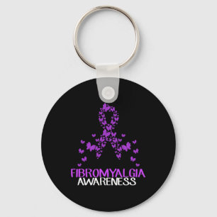 In May Wear Purple Fibromyalgia Butterfly Fibro Aw Keychain