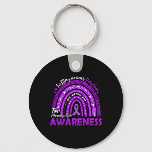 In May Wear Purple Ribbon For Fibromyalgia Awarene Keychain