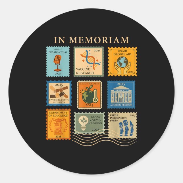 In Memoriam Equal Rights Science Women Rights Femi Classic Round Sticker (Front)