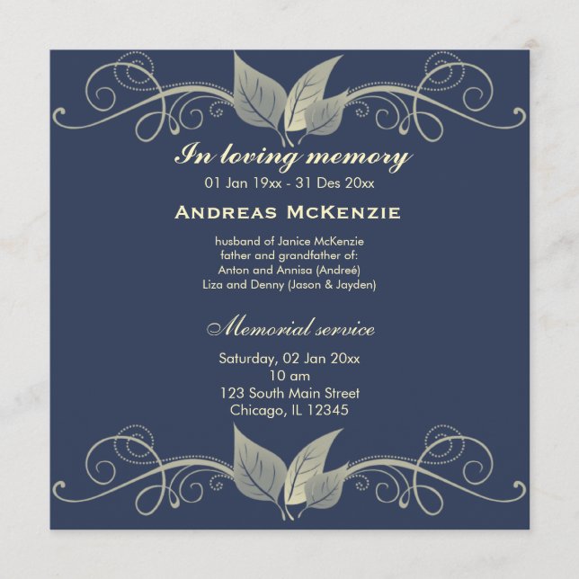 In Memoriam Program (Front)