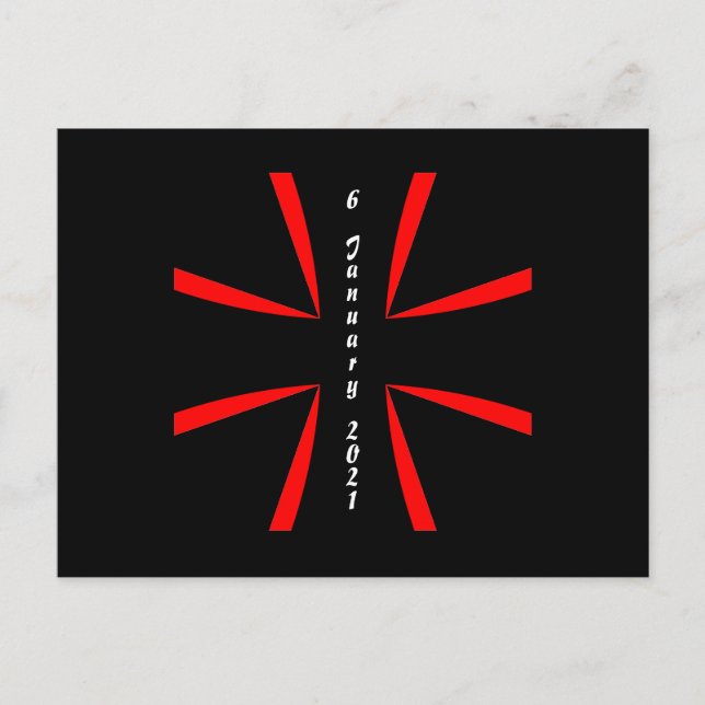 In Memoriam Red and Black Cross of Remembrance Postcard (Front)