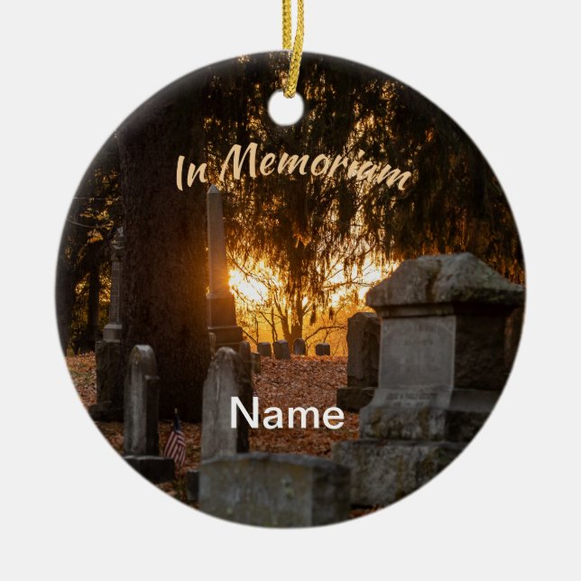 In Memoriam Sunset Ceramic Ornament (Front)