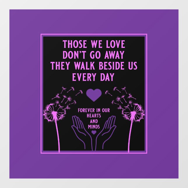 In Memory Bereavement And Loss Photo Print Window Cling (Sheet)