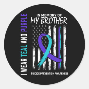 In Memory Brother Suicide Awareness Prevention Ame Classic Round Sticker