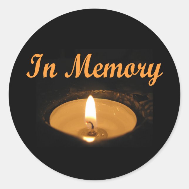 In Memory Candle Glow Classic Round Sticker (Front)