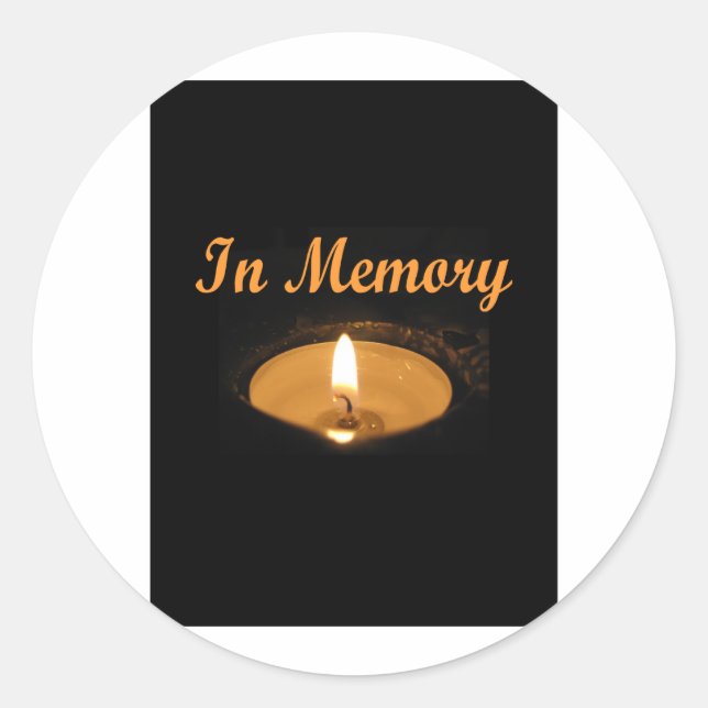 In Memory Candle Glow Classic Round Sticker (Front)