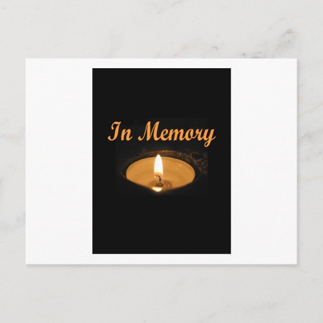In Memory Candle Glow Postcard (Front)