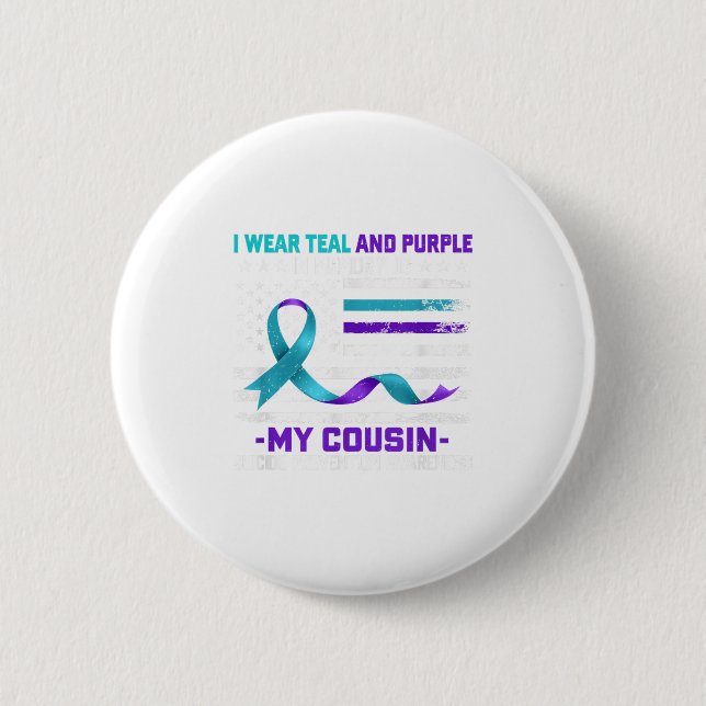 In Memory Cousin Suicide Awareness Prevention Amer 2 Inch Round Button (Front)