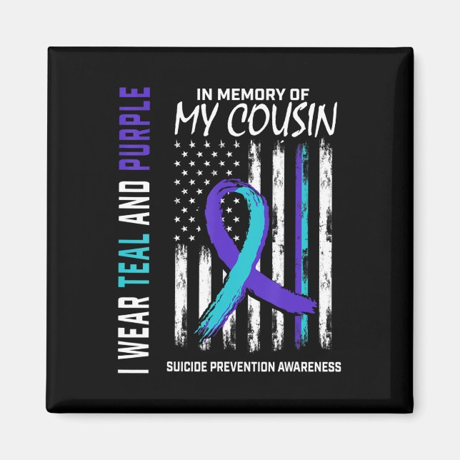 In Memory Cousin Suicide Awareness Prevention Amer Magnet (Front)
