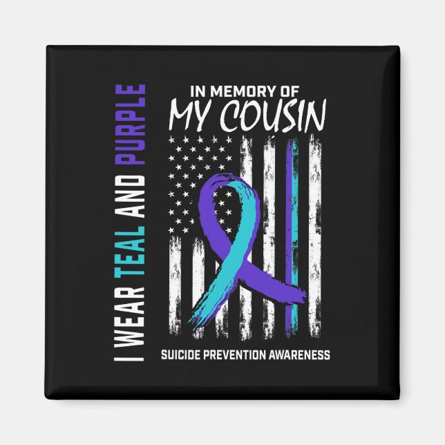 In Memory Cousin Suicide Awareness Prevention Amer Magnet (Front)