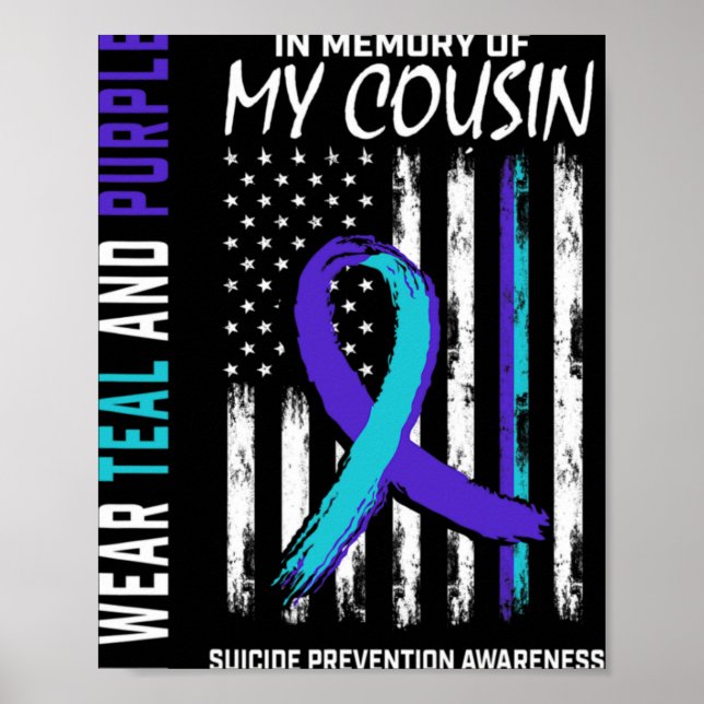 In Memory Cousin Suicide Awareness Prevention Amer Poster (Front)