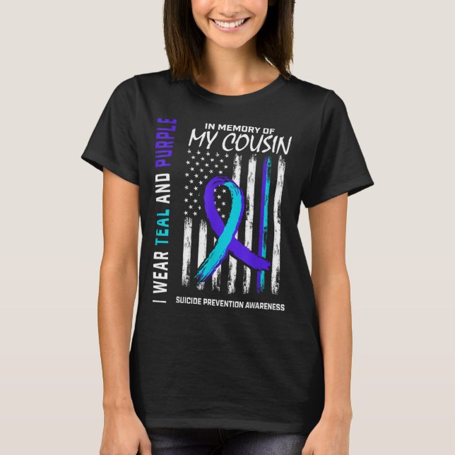 In Memory Cousin Suicide Awareness Prevention Amer T-Shirt (Front)