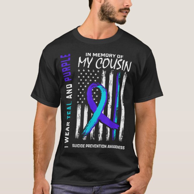 In Memory Cousin Suicide Awareness Prevention Amer T-Shirt (Front)