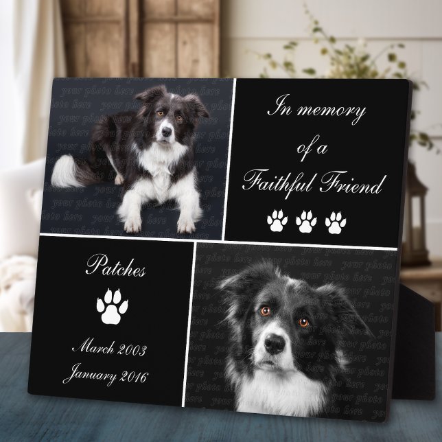 In Memory Dog Tribute Pet Photo Memorial Keepsake Plaque (Creator Uploaded)