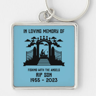 In Memory Fishing Funeral Keychain