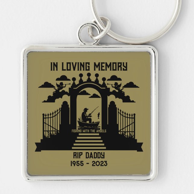 In Memory Fishing Funeral Keychain (Front)