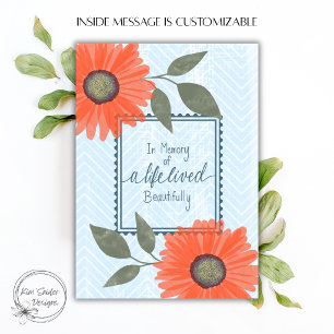 "In Memory" Floral Sympathy  Card