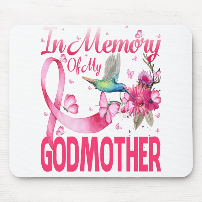 In Memory For My Godmother Hummingbird Breast Mouse Pad (Front)