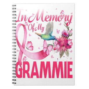 In Memory For My Grammie Hummingbird Breast Cancer Notebook