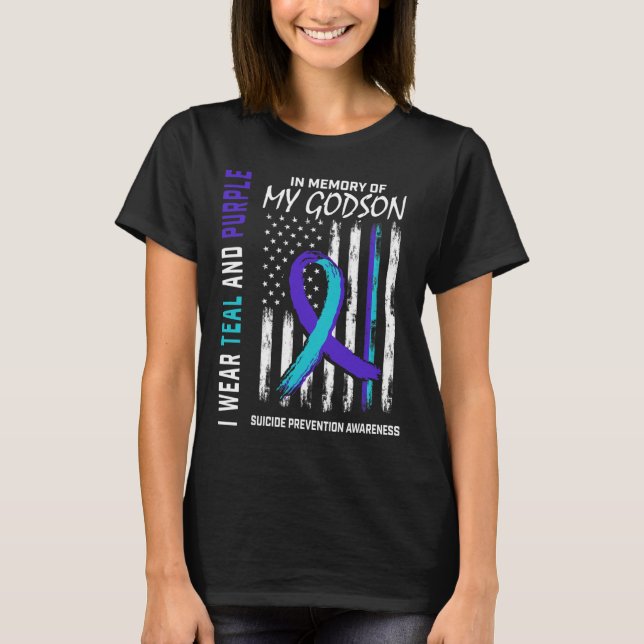 In Memory Godson Suicide Awareness Prevention Amer T-Shirt (Front)