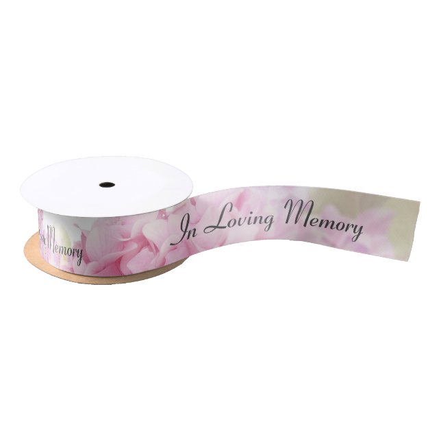 In Memory Hydrangea Blossoms satin ribbon (Spool)