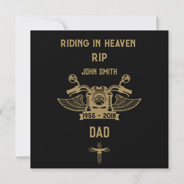 In Memory Motorbike Rider Biker Funeral Card (Front)