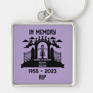 In Memory Motorbike Rider Biker Funeral Keychain