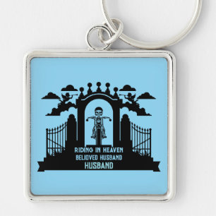 In Memory Motorbike Rider Biker Funeral Keychain