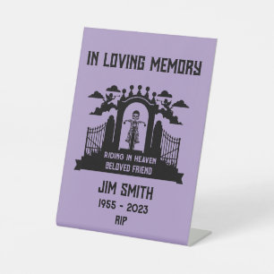 In Memory Motorbike Rider Biker Funeral Pedestal Sign
