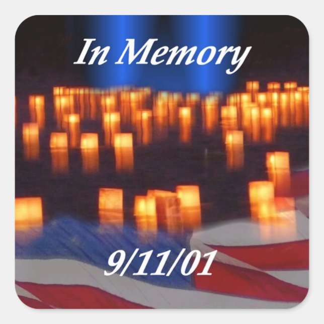 In Memory of 9/11 Square Sticker (Front)