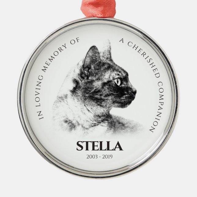In Memory of a Beloved Pet Memorial Metal Ornament (Front)