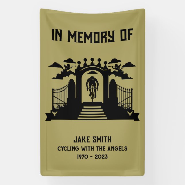 In Memory Of A Cyclist Funeral Banner (Vertical)