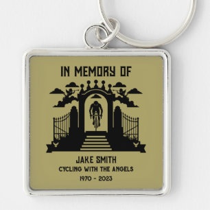 In Memory Of A Cyclist Funeral Keychain