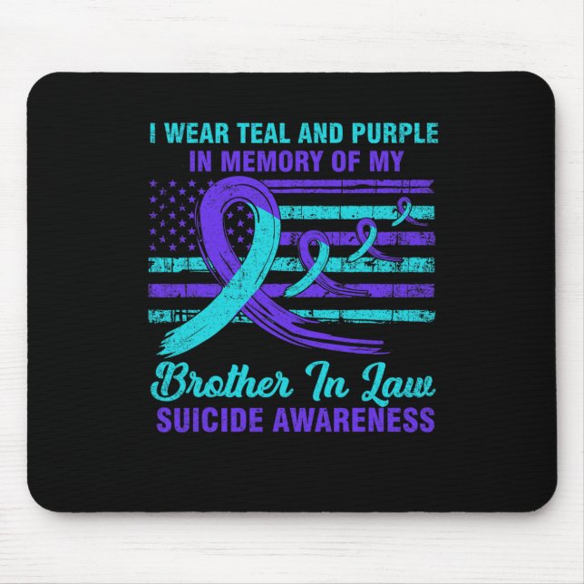 In Memory Of Brother In Law Suicide Awareness Amer Mouse Pad (Front)