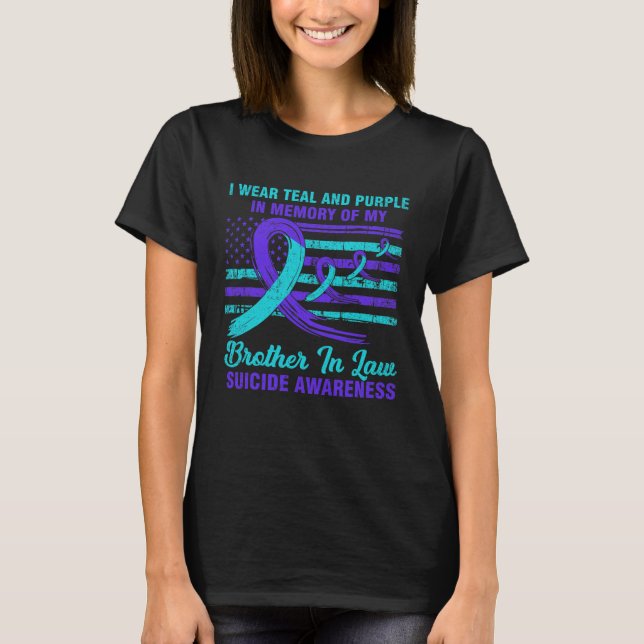 In Memory Of Brother In Law Suicide Awareness Amer T-Shirt (Front)