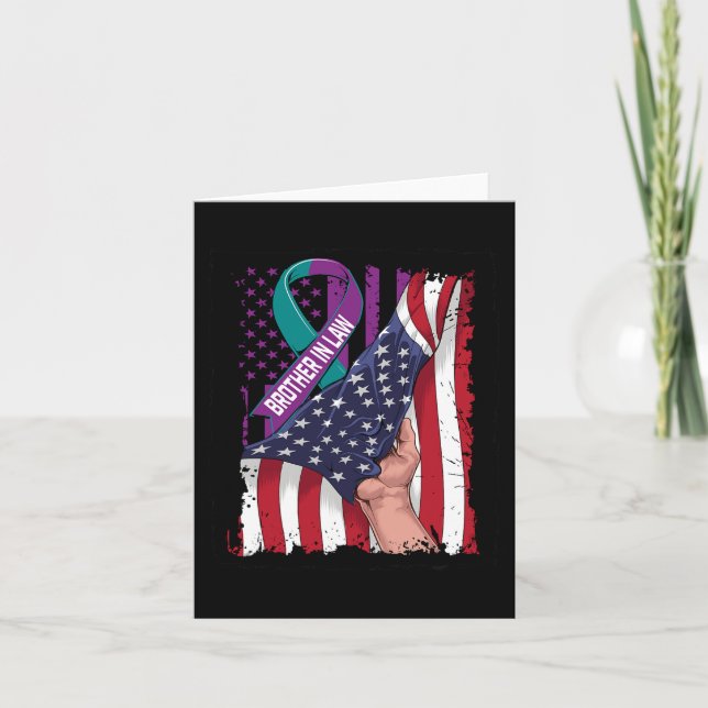 In Memory of Brother In Law Suicide Awareness USA  Card (Front)