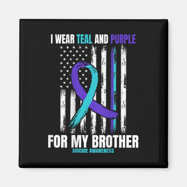 In Memory Of Brother Suicide Awareness Flag Graphi Magnet (Front)
