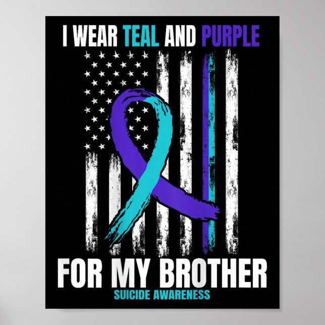 In Memory Of Brother Suicide Awareness Flag Graphi Poster (Front)
