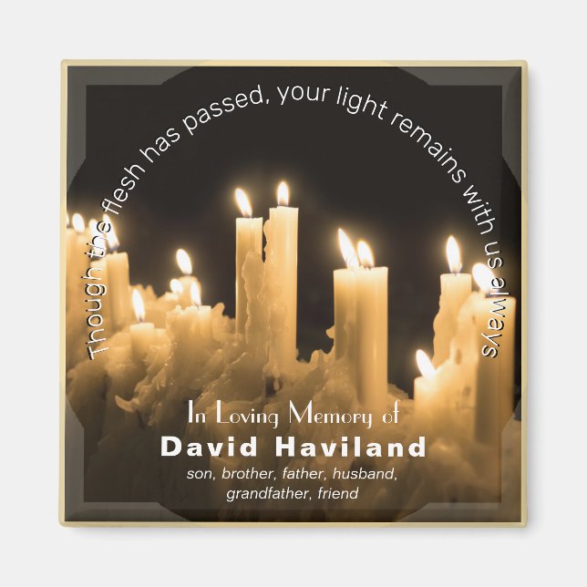 In Memory of Candles Magnet with text - HAMbyWG (Front)
