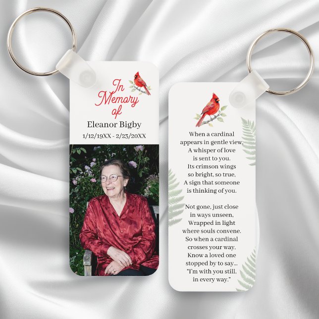 In Memory of | Cardinal Memorial Keepsake Keychain (Creator Uploaded)