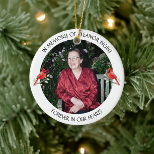 In Memory of Cardinal Poem Memorial Keepsake Ceramic Ornament