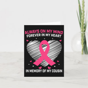 In Memory Of Cousin Breast Cancer Awareness Month Card