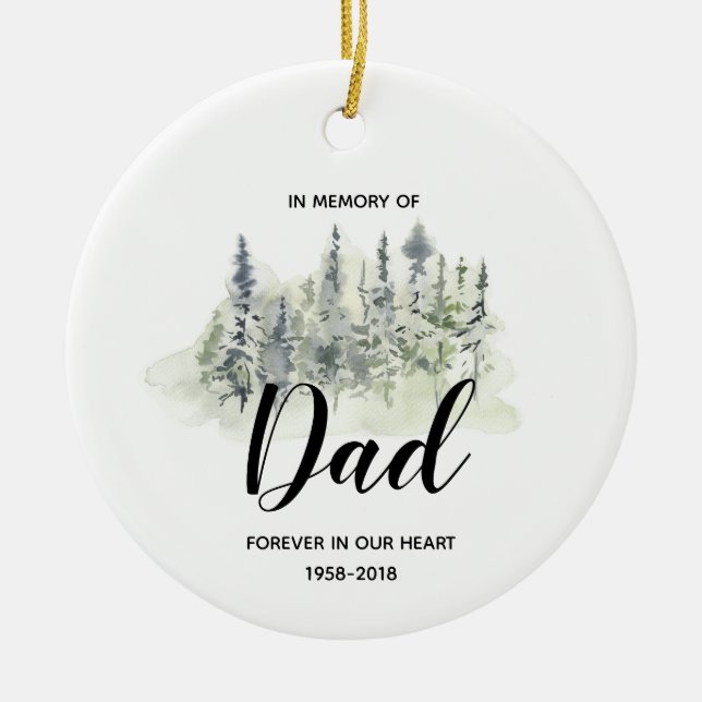 In Memory of Dad Greenery Ornament Christmas Gifts (Front)
