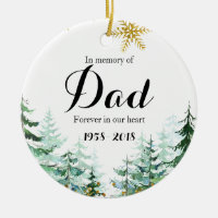 In Memory of Dad Ornament Christmas Gifts