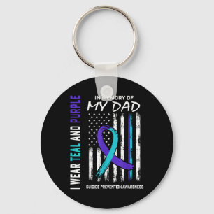 In Memory Of Dad Suicide Awareness Prevention Amer Keychain