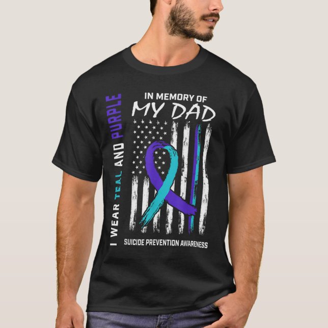 In Memory of Dad Suicide Awareness Prevention Amer T-Shirt (Front)