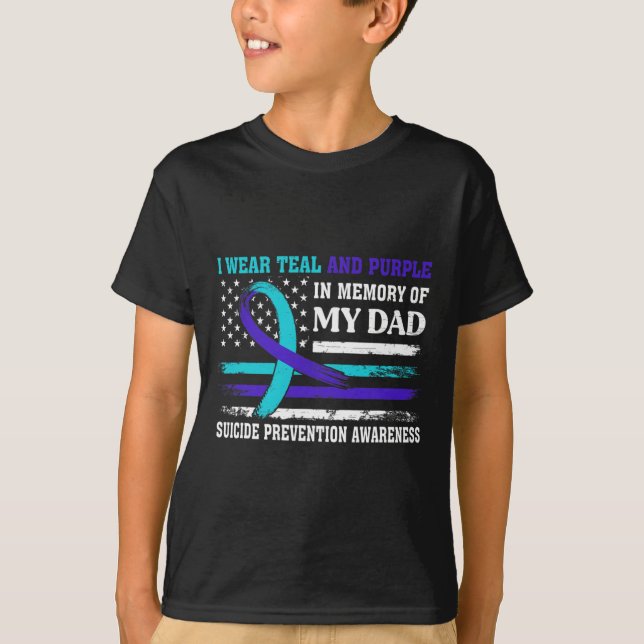 In Memory of Dad Suicide Awareness Prevention Amer T-Shirt (Front)